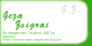 geza zsigrai business card